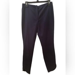 T Tahari Navy Blue Twill Scoop Hem Straight Leg Cotton/Spandex Pants Size 8